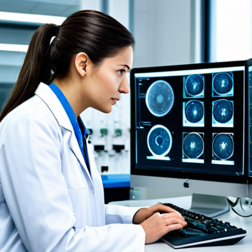 **

"A scientist in a fully clothed lab coat, examining data on a computer screen in a high-tech laboratory filled with complex equipment, appropriate attire, safe for work, perfect anatomy, natural proportions, professional, science-focused, educational content, well-lit, detailed background, family-friendly."

**