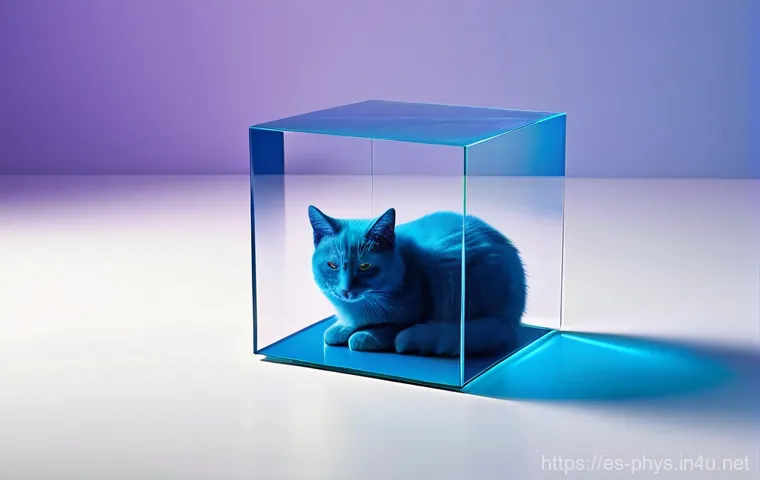 양자 혼합과 중첩 상태 - **Prompt for Superposition Concept (Schr&ouml;dinger's Cat inspired, abstract and safe):**
    "A concept...